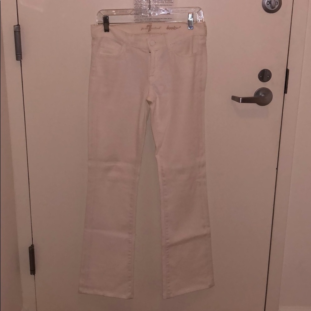 7 for all Mankind Bootcut White Jeans